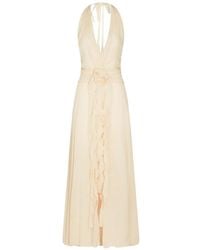Blumarine - Floral-Appliqué Maxi Dress - Lyst