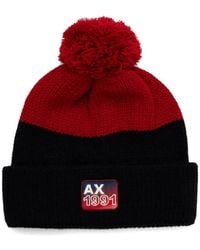 ARMANI EXCHANGE - Logo-Patch Beanie Hat - Lyst
