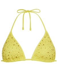 Guess - Crystal-Embellished Triangle Bikini Top - Lyst