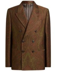 Etro - Veste Jacquard En Laine Mélangée À Double Boutonnage À Motif Paisley - Lyst