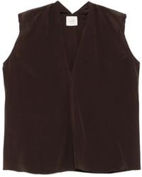 Alysi - V-Neck Silk Top - Lyst