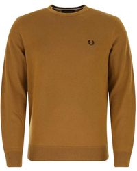 Fred Perry - Wool-Cotton Blend Crew-Neck Sweater - Lyst