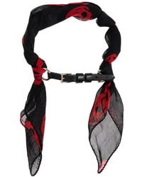 McQueen - Skull-Motif Silk-Tie Bracelet - Lyst
