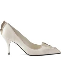 Prada - 85Mm Antiqued Leather Pumps - Lyst