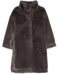 Herno - Funnel-neck Three-quarter Sleeve Coat - Lyst