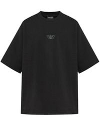 Emporio Armani - T-shirt en coton à logo appliqué - Lyst