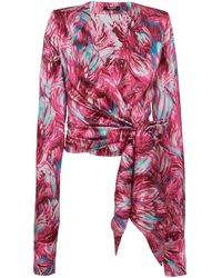 Balmain - Pantaloni Con Stampa Feather - Lyst