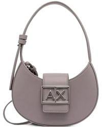 ARMANI EXCHANGE - Mini Logo-Plaque Crescent Shoulder Bag - Lyst