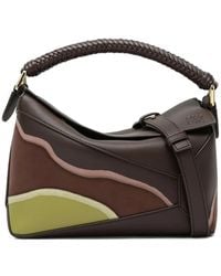 Loewe - Puzzle Braided-Handle Panelled Tote Bag - Lyst