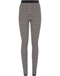 Balmain - High-Rise Leggings Monogram - Lyst