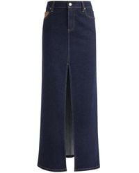 Alice + Olivia - Jupe En Jean À Coupe Mi-Longue - Lyst