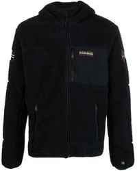 Napapijri - Logo-Patch Panelled Hooded Jacket - Lyst