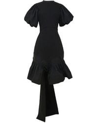 ROKH - Ruffled Puff-Sleeve Midi Dress - Lyst