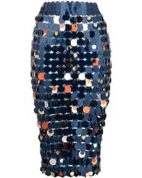 Rabanne - Midi Pencil Skirt In Sequin Knit - Lyst