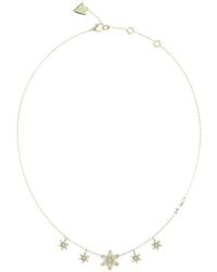 Guess - Flower-Pendant Crystal-Embellished Necklace - Lyst