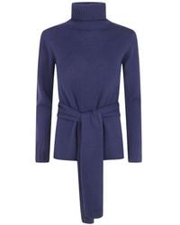 Pierantoniogaspari - Tie-Waist Roll-Neck Sweater - Lyst
