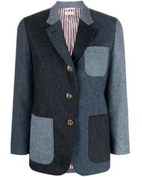 Thom Browne - Donegal Panelled Wool Blazer - Women's - Wool/cupro - Lyst