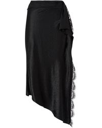 Pinko - Lace-Trim Asymmetric Skirt - Lyst