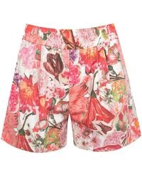 Marni - Floral-Print Twill Shorts - Lyst