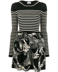 RED Valentino Kleid mit Vogel-Print - Schwarz