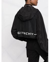 Givenchy Synthetic Nylon Crop Jacket With Logo Print in Black - Lyst