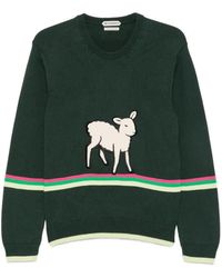 JW Anderson - Lamb-Intarsia Striped-Trim Sweater - Lyst