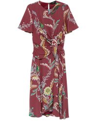 Etro - Floral-print knot-detail dress - Lyst