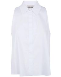 Semicouture - Quanta Sleeveless Box-Pleat Shirt - Lyst