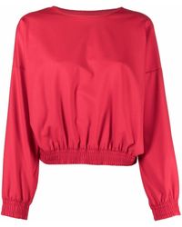 Styland Elasticated-waist Sweatshirt - Red