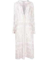 Valentino Garavani - Geometric-Print Silk-Cotton Dress - Lyst