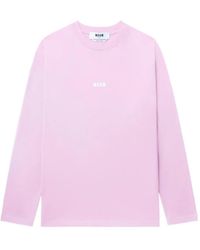MSGM - T-Shirt A Maniche Lunghe - Lyst