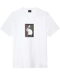 Paul Smith - Cotton 'Rabbit Stripe' Print T-Shirt - Lyst