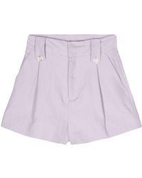 Twin Set - Logo-Plaque Pleat Shorts - Lyst