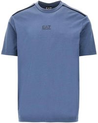 EA7 - T-Shirt Natural Ventus 7 Con Logo E Dettaglio - Lyst