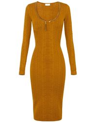 Elisabetta Franchi - Knit Dress With Snake Pattern - Lyst