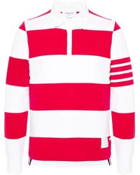 Thom Browne - Gestricktes Poloshirt Mit Streifen - Lyst