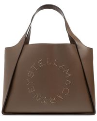 Stella McCartney - Handtasche aus Faux-Leder mit perforiertem Logo - Lyst