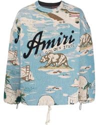 Amiri - Pull En Coton À Logo Imprimé - Lyst