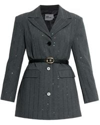 Self-Portrait - Rhinestone-Embellished Belted Blazer - Lyst