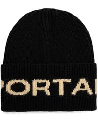 Sportalm - Logo-Intarsia Ribbed-Knit Beanie Hat - Lyst