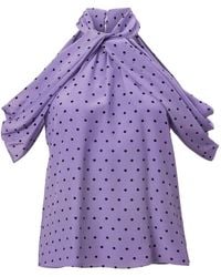 Carolina Herrera - Polka-Dot Halterneck Blouse - Lyst