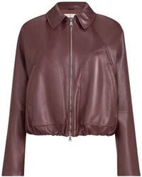 Brunello Cucinelli - Nappa-Leather Outerwear Jacket With Drawstring And Monili - Lyst