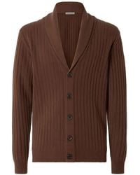 Corneliani - Ribbed Shawl-Collar Cardigan - Lyst