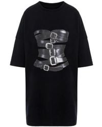 Hamza - Dolce Buckled-Corset Print T-Shirt Mini Day Dress - Lyst