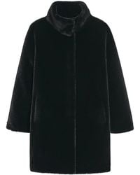 Apparis - High-Neck Faux Fur Coat - Lyst