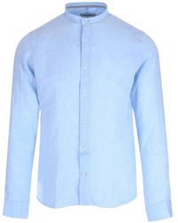 Al Duca d'Aosta - Mandarin-Collar Linen Shirt - Lyst
