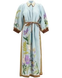 ALÉMAIS - Floral-Print Midi Dress - Lyst