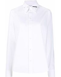 Bottega Veneta - Embellished Collar Cotton Shirt - Lyst
