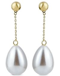 Eshvi - Pearl-Pendant Drop Earrings - Lyst