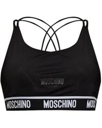 Moschino - Active Logo-Tape Sports Bra - Lyst